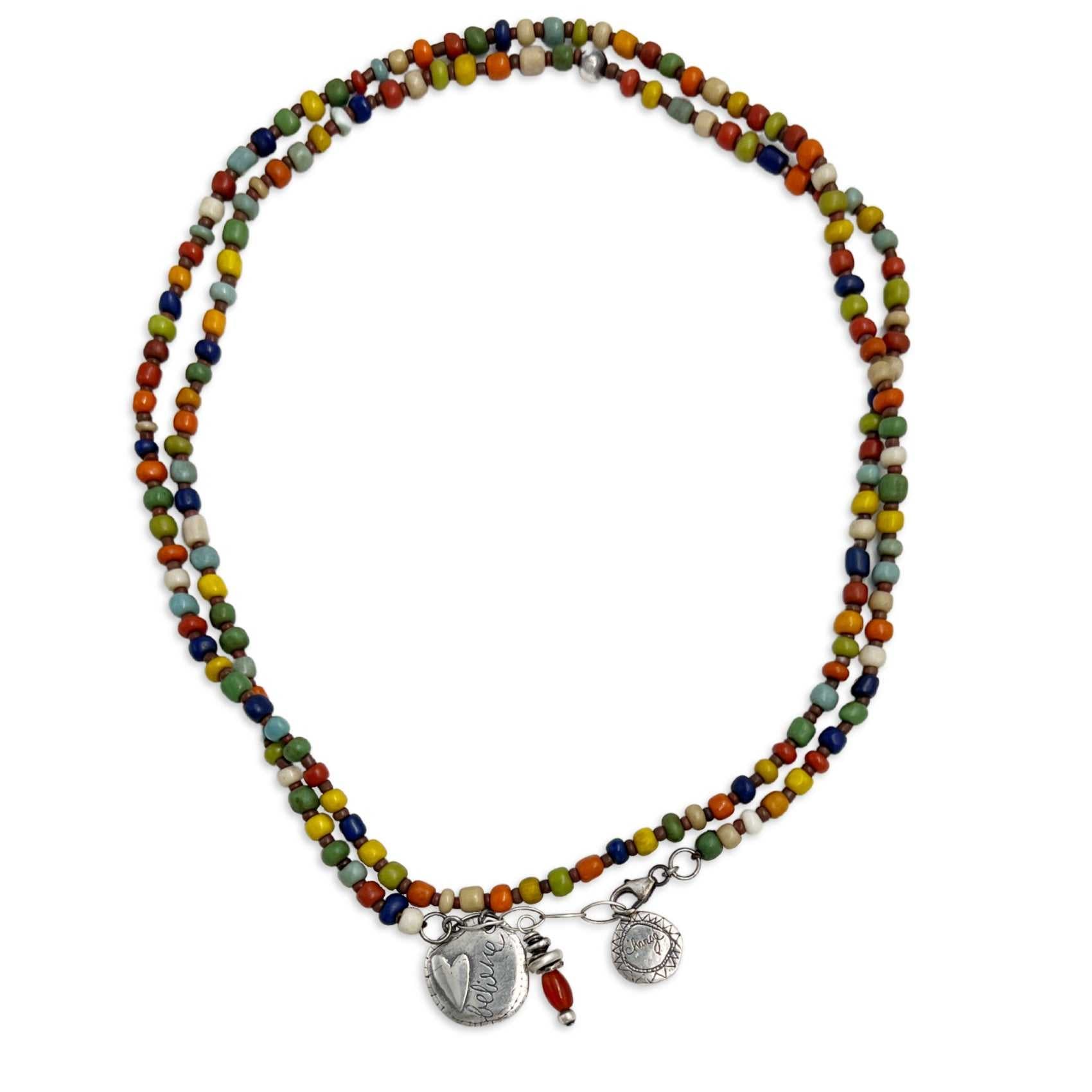 African Beaded Believe Necklace or Bracelet