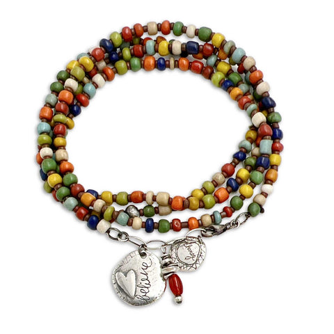 African Beaded Believe Necklace or Bracelet