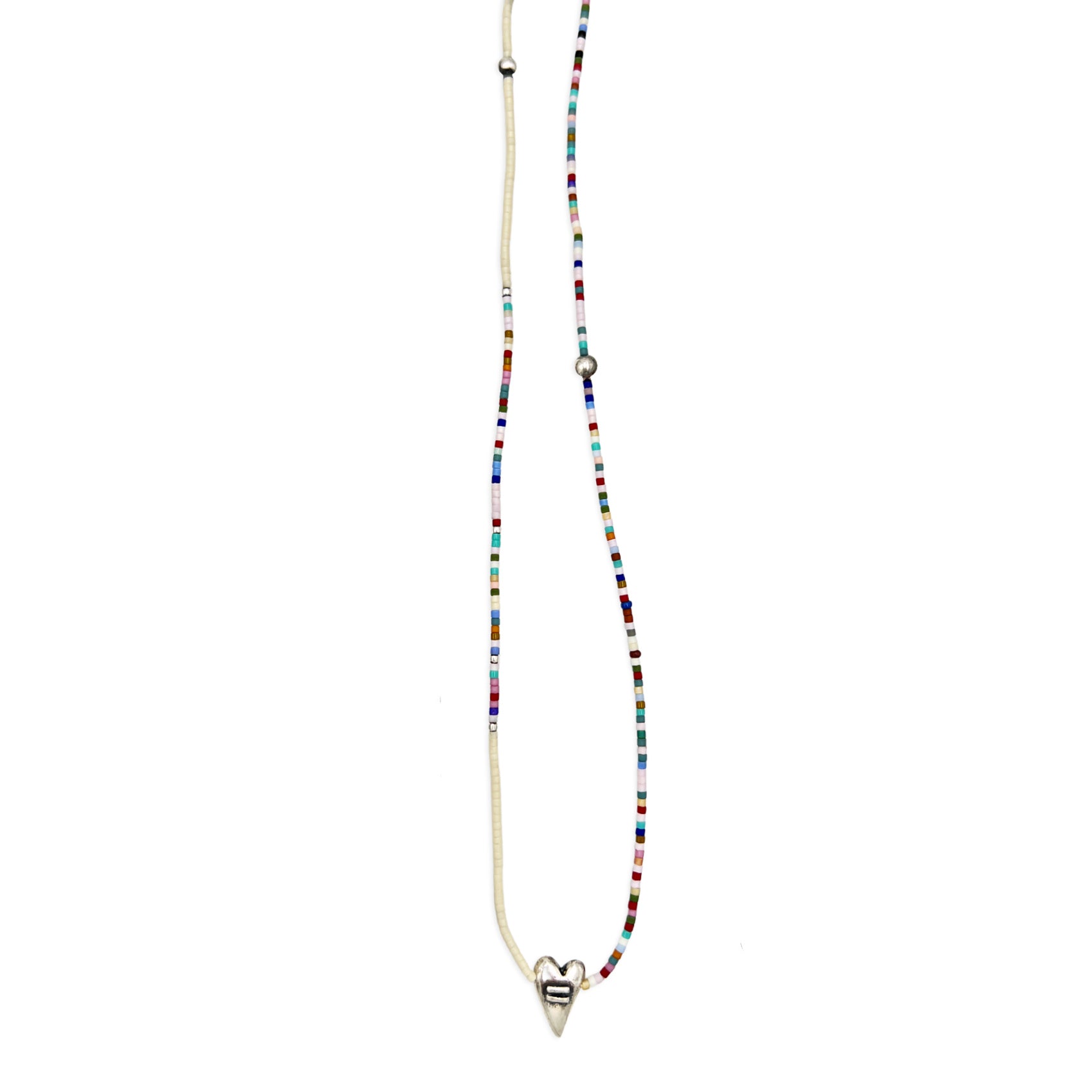 Colorful Beaded Equality Heart Necklace