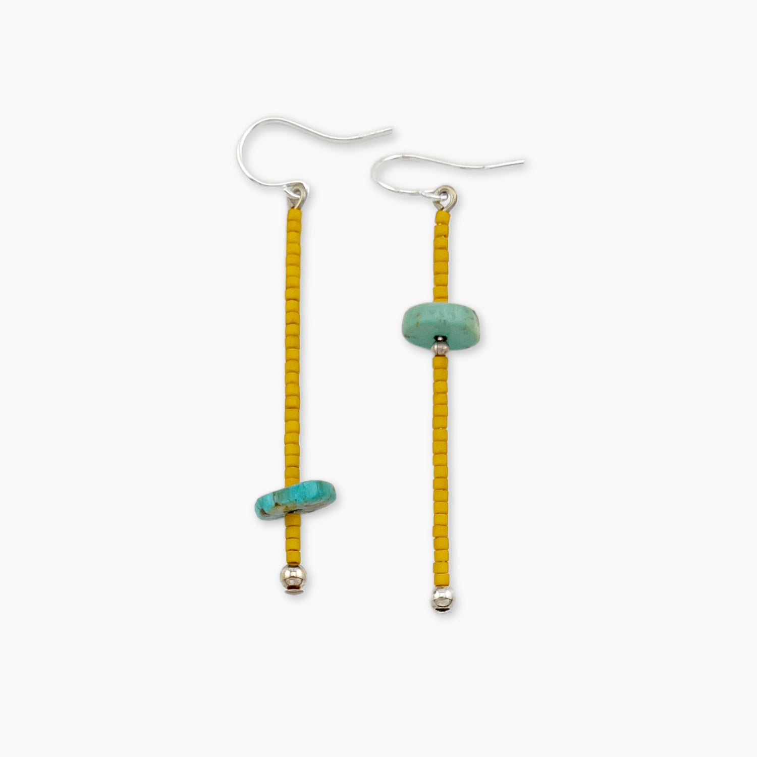 Turquoise and Yellow Stick Earrings