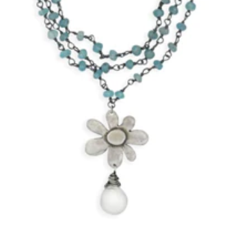 Apatite Flower Necklace - 17 Inches
