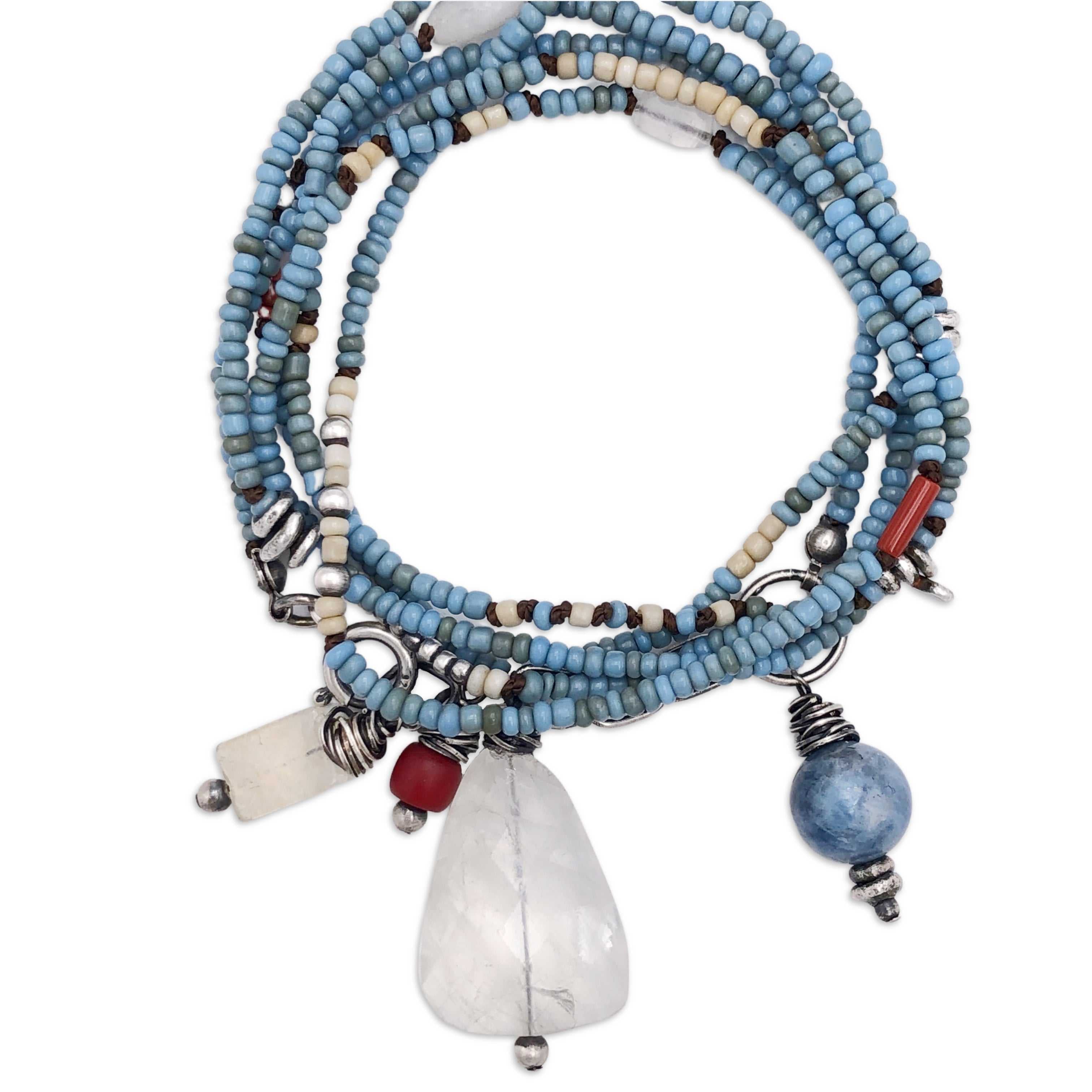 Blue African glass bead Necklet