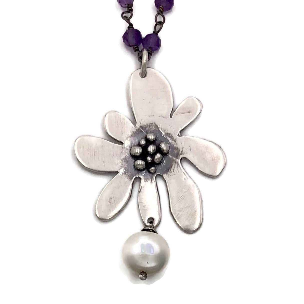 Funky Flower on Mixed Wire Twist Chain.
