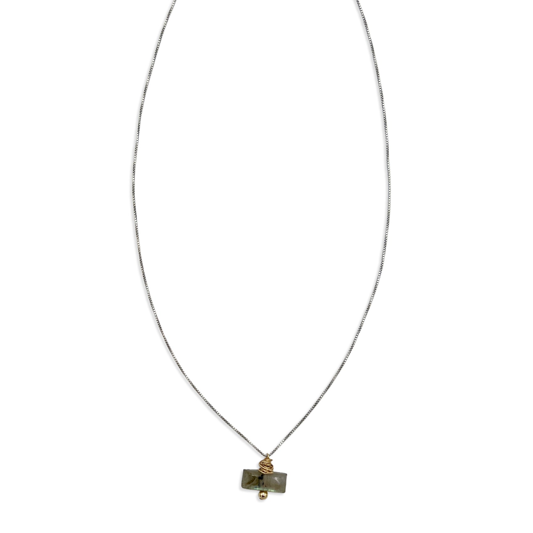 Labradorite Rectangle Bead Necklace
