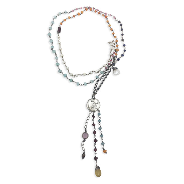 Multi Bead Live and Let Live Necklace