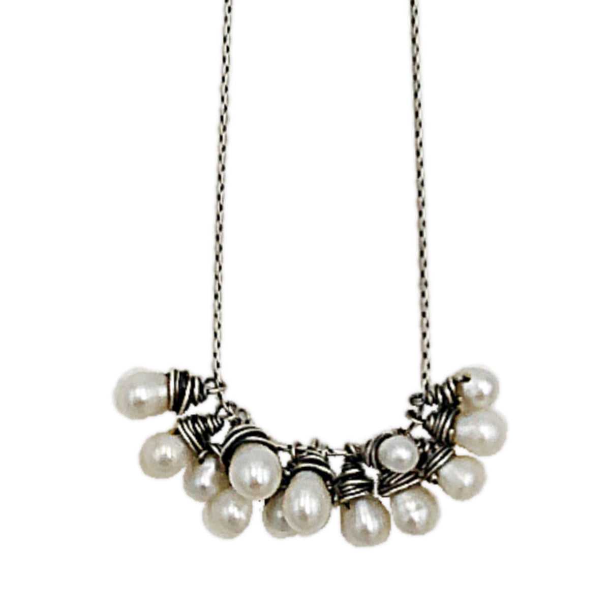 Affinity Cultured Pearl Cluster Heart Necklace, SterlingSilver - QVC.com