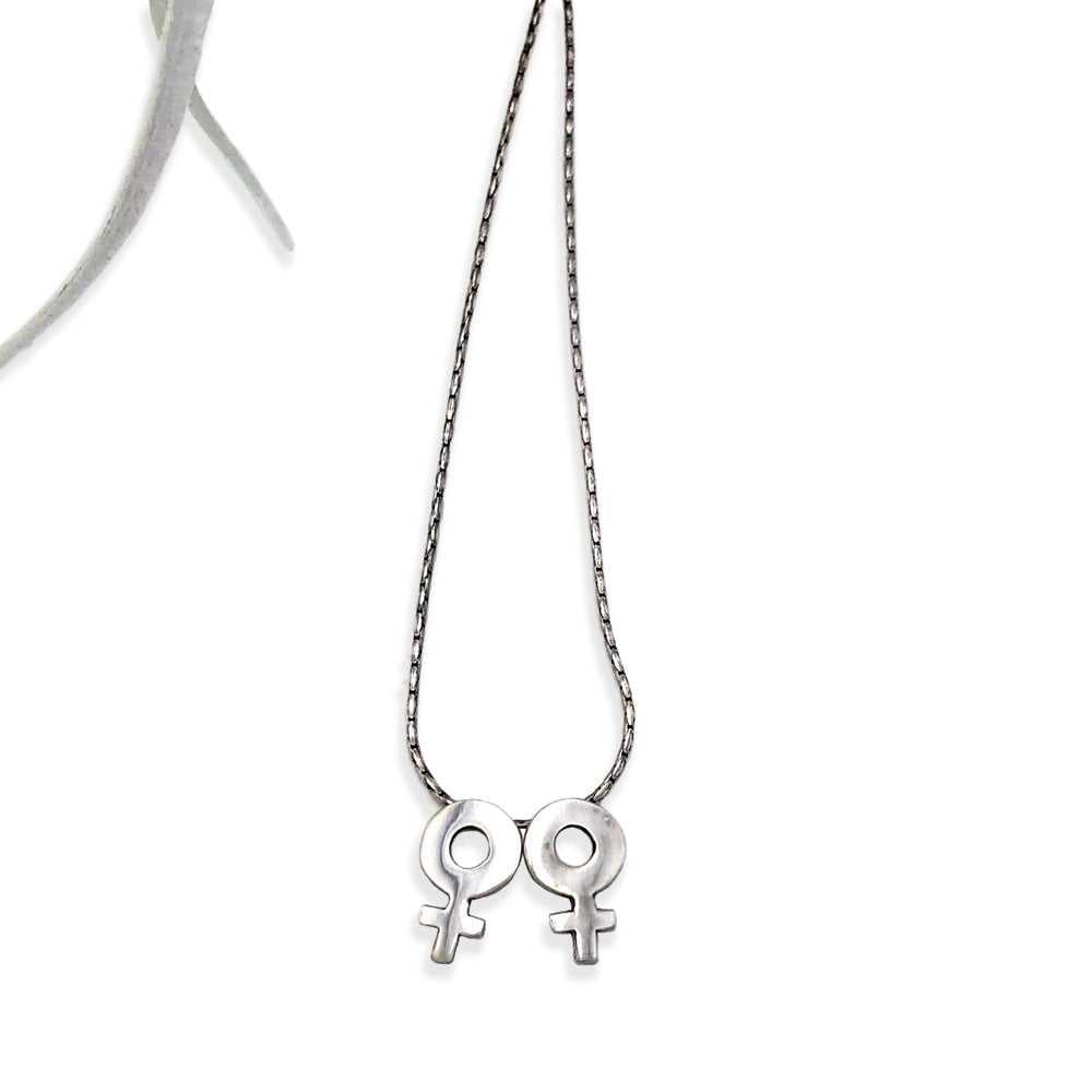 Two Female Charm Necklace
